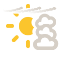 Mixed with cirrus and some thunderstorm clouds possible