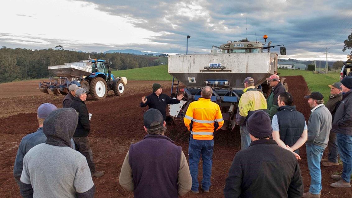 Discusses in-furrow fungicide application