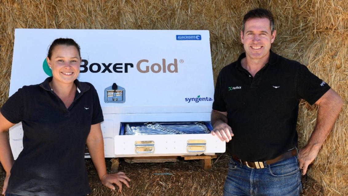 Georgina Warne and Lance Brown with Boxer Gold
