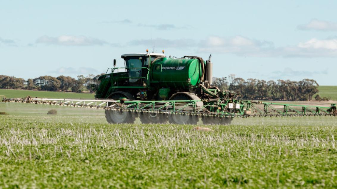boom sprayer in field