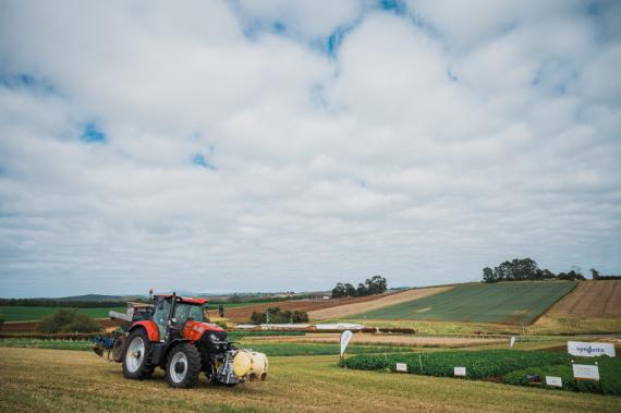 Tractor in field