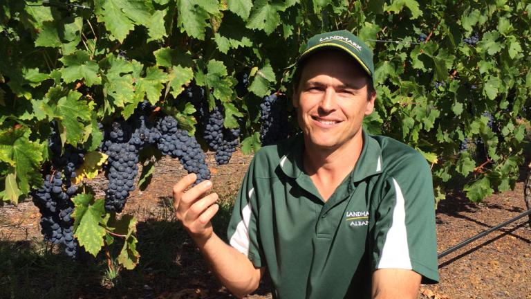 Man holding grapes