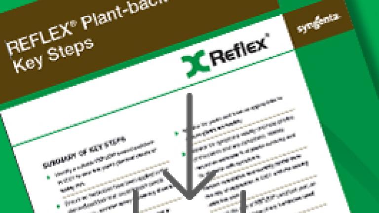 Reflex Plant-back Protocol Key Steps label