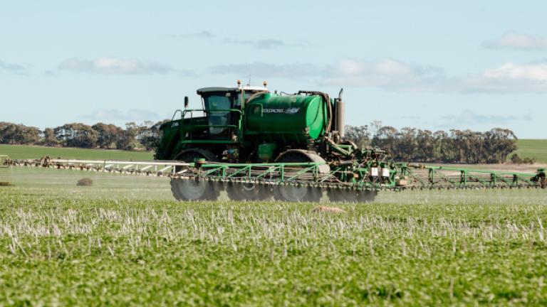 boom sprayer in field