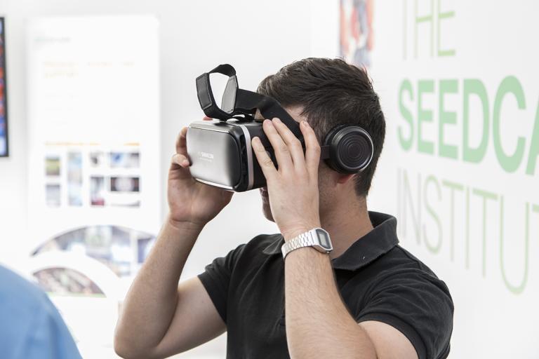 Man using VR headset