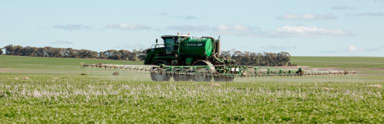 boom sprayer in field