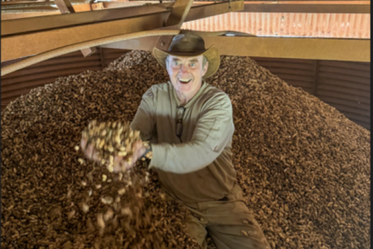 rod grant peanut grower in peanut silo