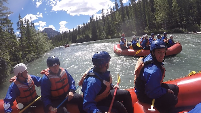 White water rafting near Banff.