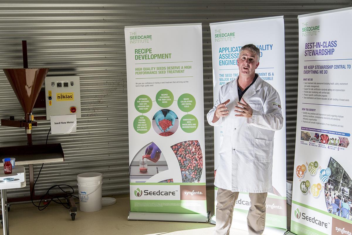 Scientist presenting at Seedcare event