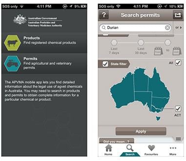APVMA app screen shots
