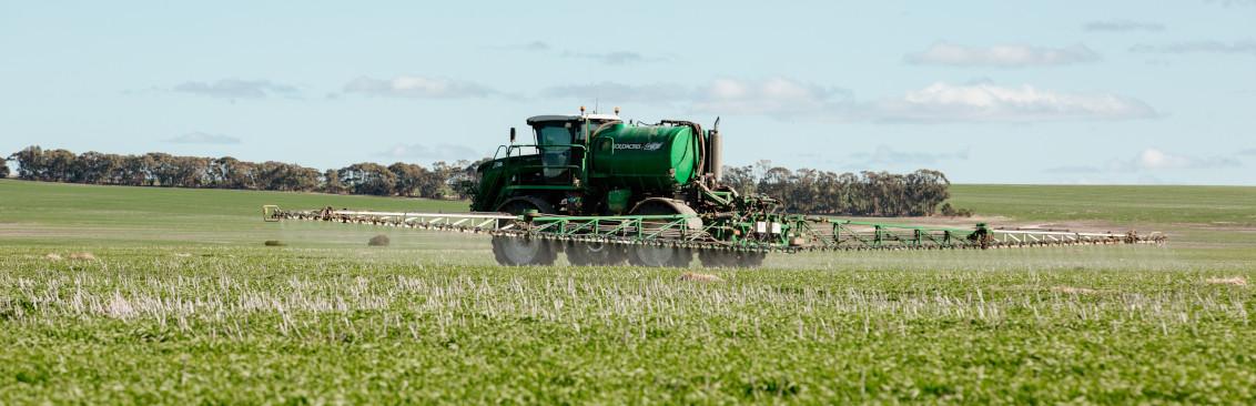 boom sprayer in field