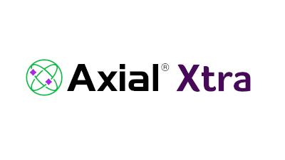 Axial Xtra logo with green circular icon and black and purple text